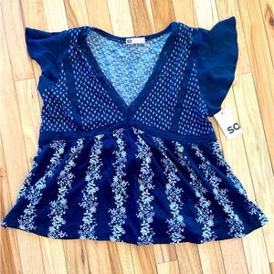 NWT SO Boho Peplum Top L